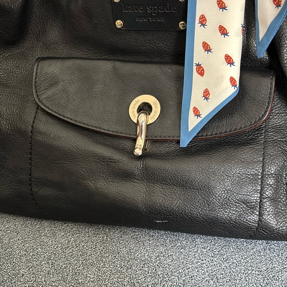 Kate Spade Stevie Black Leather Satchel Purse Bag - Picture 9 of 13